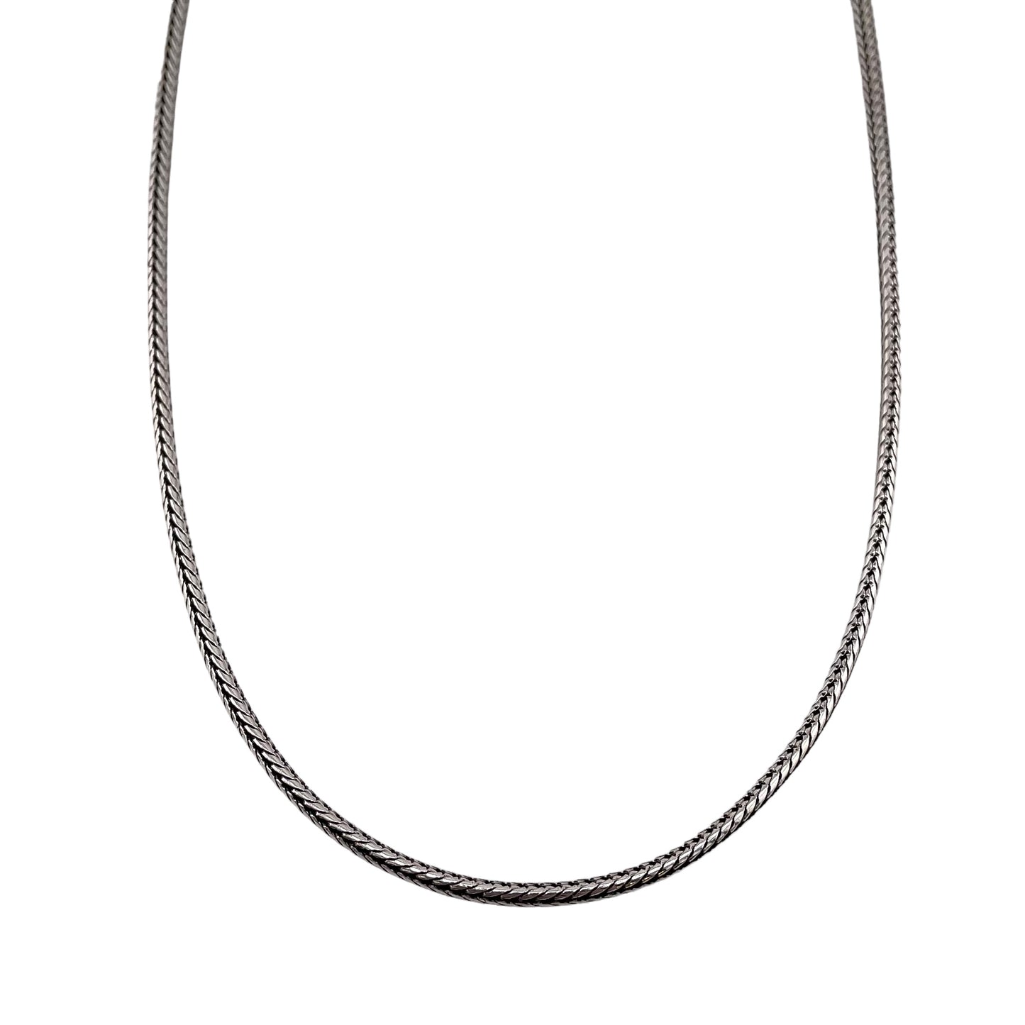 Round Foxtail 2mm Oxidized Sterling Silver Chain