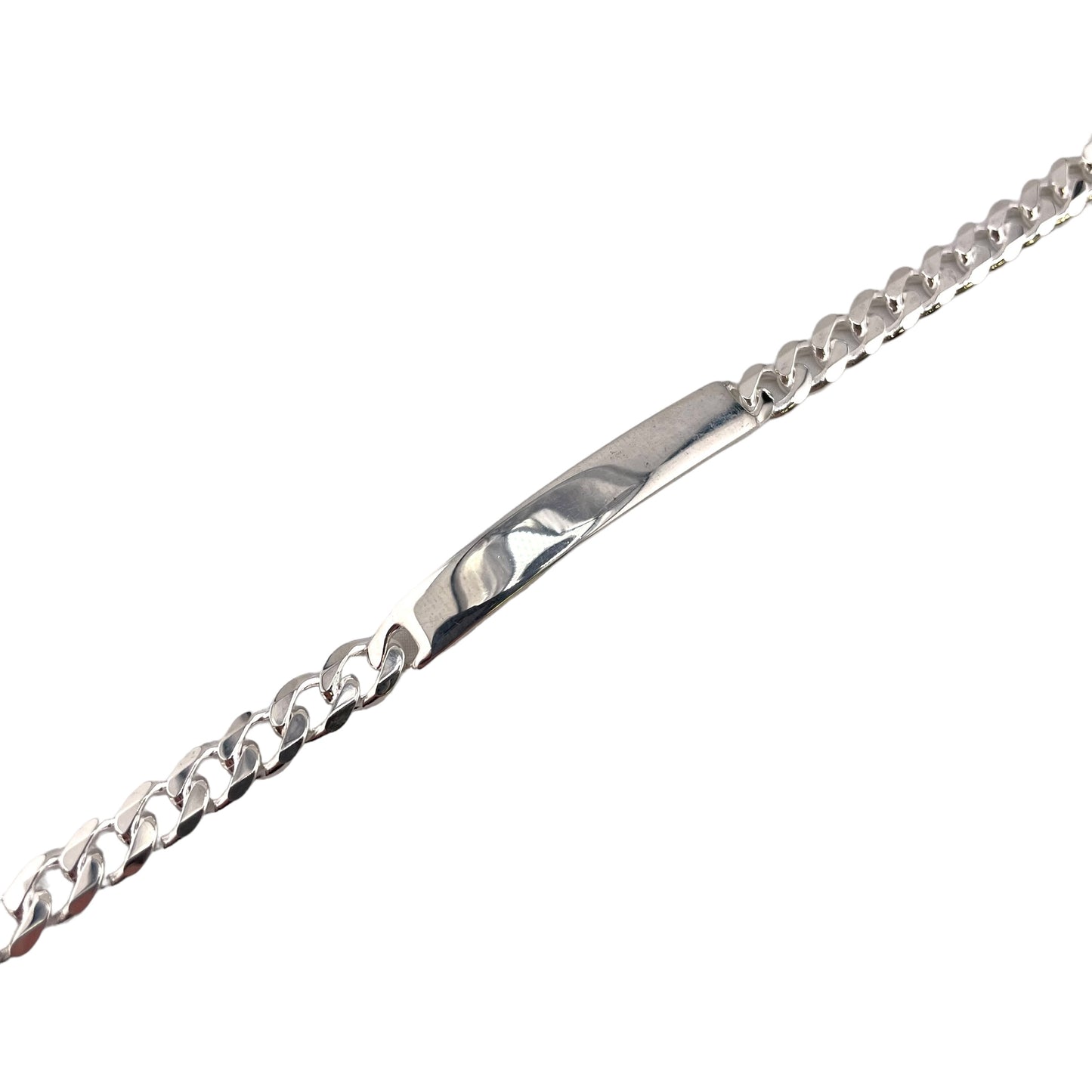 Sterling Silver Curb 180 6.6mm ID Bracelet Chain Italian Italy Solid Mens Jewelry