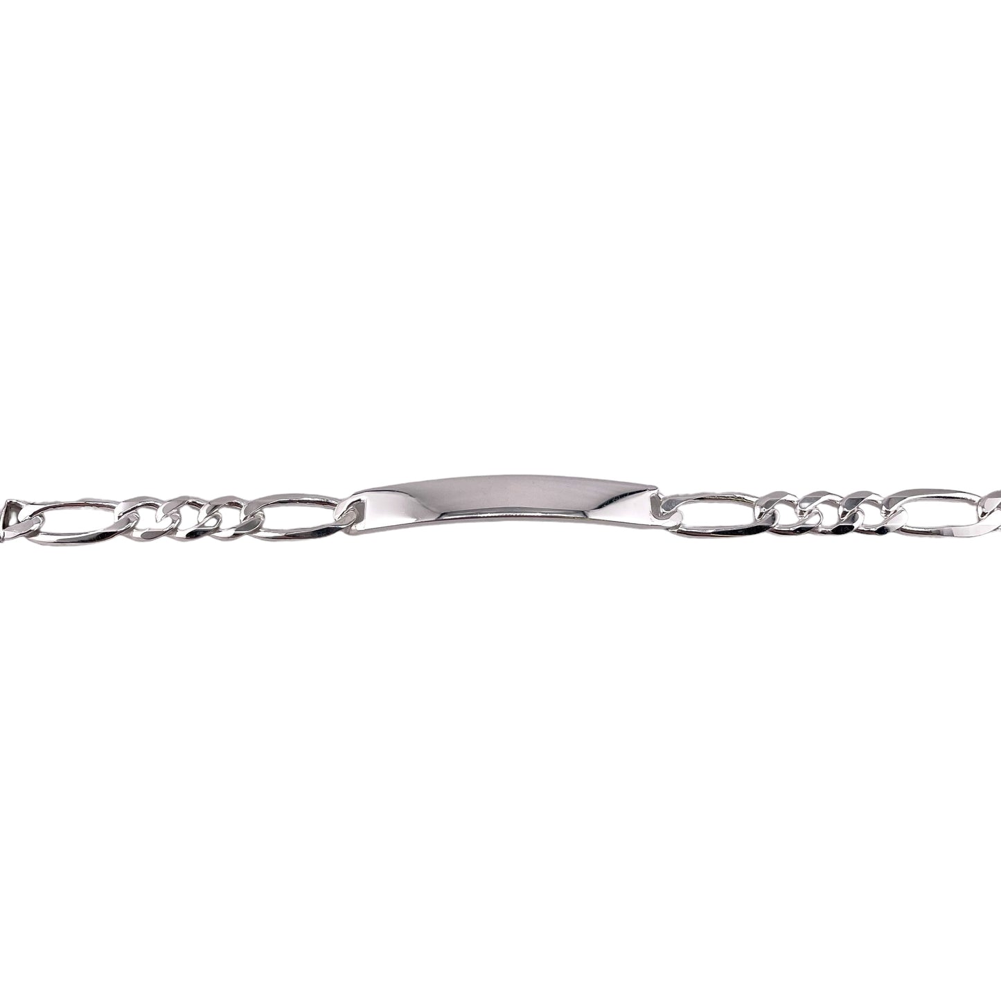 Sterling Silver Figaro 180 6.6mm ID Bracelet Chain Italian Italy Solid Mens Jewelry