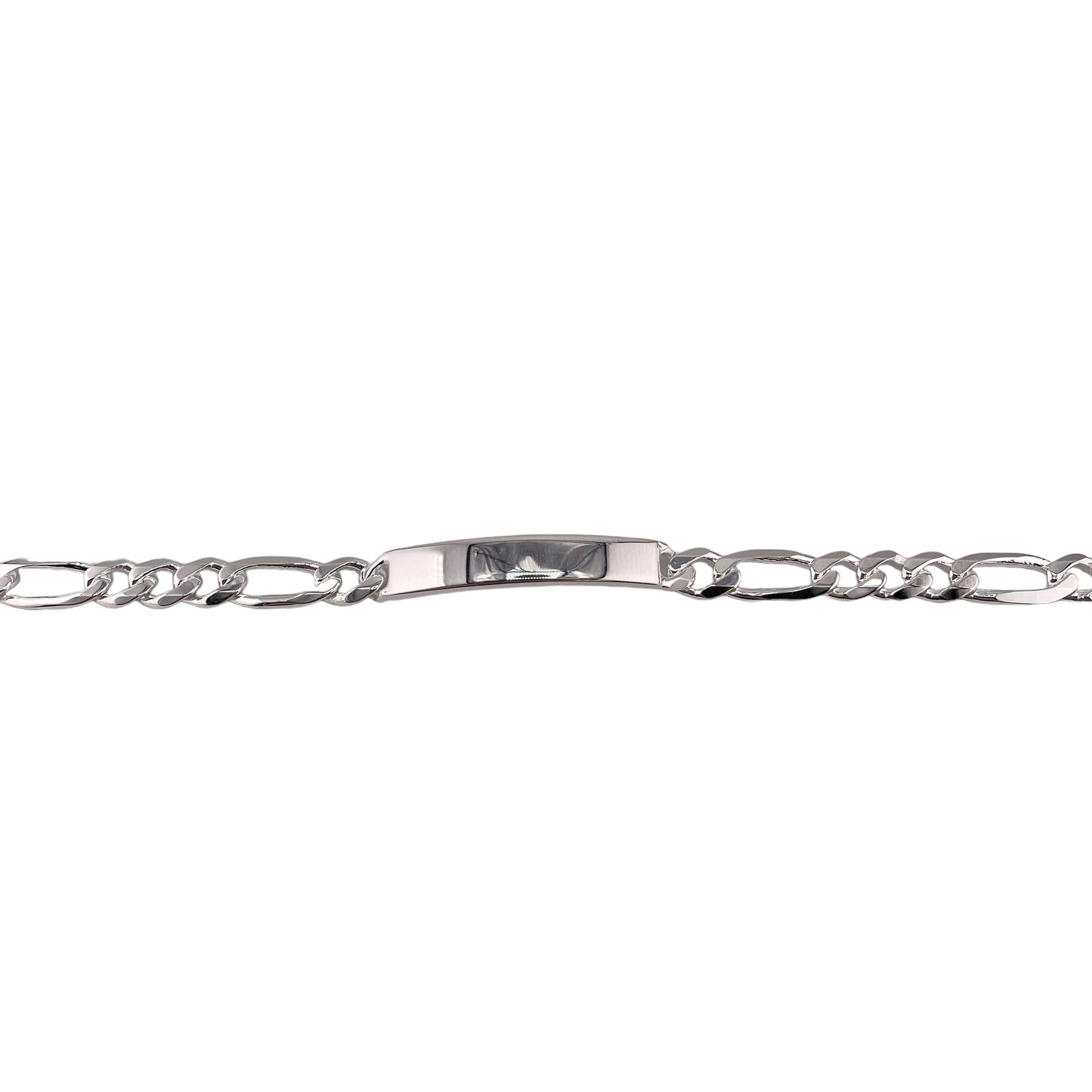 Sterling Silver Figaro 220 8.3mm ID Bracelet Chain Italian Italy Solid Mens Jewelry